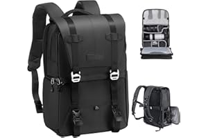 K&F CONCEPT Zaino per Fotocamera Professonale, 20L Borsa Fotocamera Fotografia Portatile, Multifunzionale Zaino Fotografico con Copertura Antipioggia, Scomparto per Laptop da 15.6 Pollici