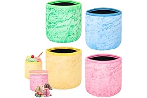 RUCUDIM 4 fundas de neopreno para helados Ninja Creami Deluxe, fundas aisladas para NC501, serie NC500, recipientes a prueba de fugas, reutilizables (680 ml)