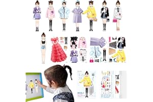 Huasean Magnetic Princess Dress Up Dolls Set,Girls Magnetic Dress Up Doll,Funny Magnetic Dress Up Travel Toys,Magnet People Clothes Puzzles Game For Girls Ages 3+