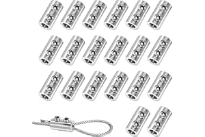 Vajerkabelklämmor 20 stycken metallrepklämmor set för 1,5–2 mm kabel, dubbla hål, duplexklämmor, vajerklämmor med skiftnyckel