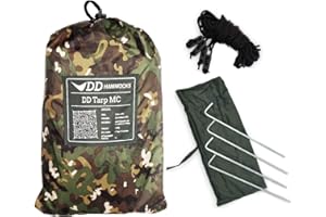 DD Hammocks - DD Tarp 3.5 x 3.5 MC - Impermeabile Camouflage Campeggio Tarp Per Amaca Leggero Campeggio E Rifugi Bushcraft