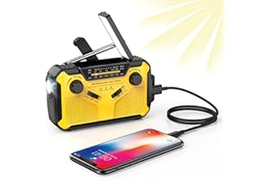 Kurbelradio, Solar Radio mit Handyladefunktion, Lemnoi 2500mAh Notfall Radio, LED Taschenlampe, SOS Alarm, Wasserdicht für Camping, Survival, Reisen, Notfall
