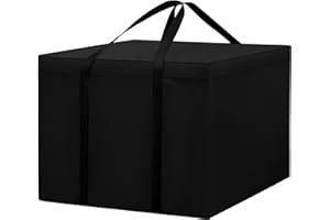 Dokon Garden Furniture Cushion Storage Bag Waterproof Christmas Tree Storage Bag Anti-UV Heavy Duty Oxford Fabric Outdoor Cushion Bags with Durable Handles and Zippers (80x80x60cm) - Black
