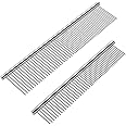 Cafhelp 2 Pack Dog Combs with Rounded Ends Stainless Steel Teeth, Cat Comb for Removing Tangles and Knots, Professional Grooming Tool for Long and Short Haired Dog, Cat and other pets, 6.3IN/7.4IN