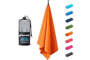 Fit-Flip Swimming towel - fast drying microfibre beach towel - ultra absorbent thin towels for travel, beach & gym - lightweight camping towel