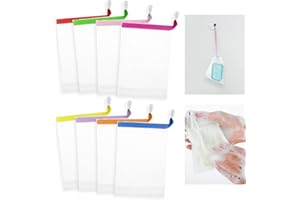 Piriuuo 12 Stück Seifensäckchen, Seifenbeutel Nylon Schaumnetze Peeling-Seifenbeutel aus Netzgewebe mit Kordelzug Seife MeshTasche für Baden Gesichtsreinigung Werkzeug (Zufällige Farbauswahl)