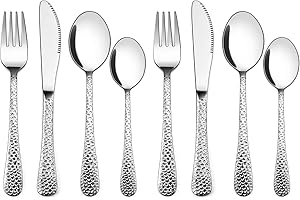 Kinderbesteck, Joyfair 8-teilig Kinderbesteck Set mit Hammergriff, Edelstahl Kinder Besteck Set für Jungen/Mädchen, Kleinkinder Kleines Löffel/Messer/Gabel Set, ab 3 Jahre, Spülmaschinenfest