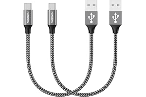 HAKUSHA Kabel USB C, kabel do ładowania USB C [2 sztuki 0,3 m] kabel USB typu C, nylonowy kabel USB do ładowania Samsung Galaxy Z Flip, S22+, S21 Ultra, Huawei P50 Pro, Mate 40, Google Pixel 6, Xiaomi,