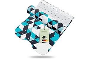 SilverRack Alfombrilla de baño de 100 x 40 cm (3D diseño turquesa) – Alfombrilla antideslizante para bañera sin BPA para niños y bebés – Alfombrilla de ducha resistente al moho y lavable a máquina –