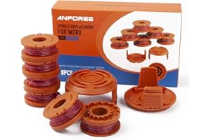 anforee Line String Trimmer, Auto Edger Spools Replacement Compatible for Worx Weed Eater Trimmer Line Refills 10ft 0.065 inch