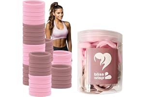 BLISSWISP Zestaw 50 Wielokolorowych Gumki do włosów Unisex - Idealne dla Kobiet, Dziewczynek, Man Bun, Elastyczne i Mocne, w Praktycznym Opakowaniu (Różowy)