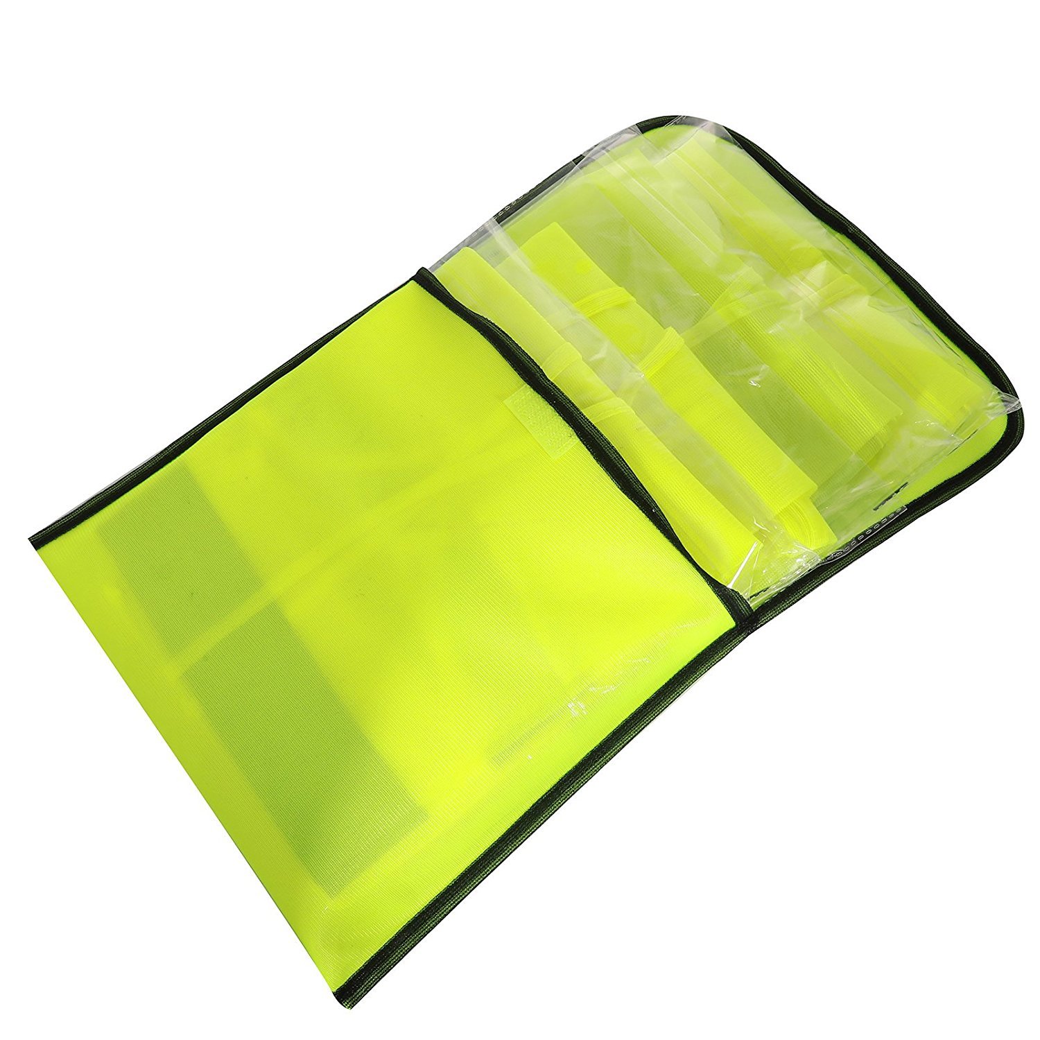 Prowiste-High-Visibility-Vest-Safety-Waistcoat-Set-of-4-Washable-I-2-Adults-and-2-kids-I-I-360-Degree-Reflective-Reflective-Vest-Neon-Yellow