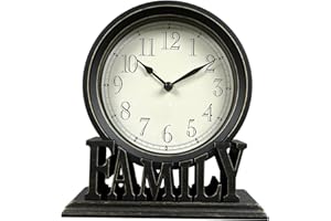 Milageto Reloj de Mesa Creativo en Soporte sin tictac fácil de Leer Relojes de repisa Decorativos silenciosos para Sala de Estar Chimenea Oficina baño, estiloB