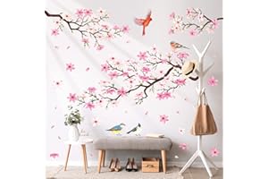 DECOWALL SG2-2305 Cherry Blossom Branch (Pinkver.) Stickers muraux Décals Nursery amovible Chambre à coucher Salon d'art maison décoration fleurs arbres