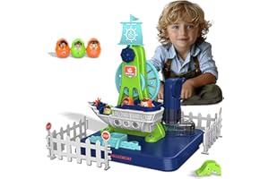 Xwin Sportseries Kids Pirate Boat Ship Toy 3 Year Old with Sound & Light Effects Pretend Playset Medieval Sea Adventure Learning Kit for Boys and Girls Newyear Festive Fun Activity Game
