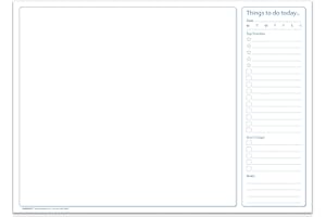 OCEANPADS A3 Desk Pad with Things to Do Today List - 50 Sheets - 90gsm Premium Paper, Glued with Tough Cardboard Back