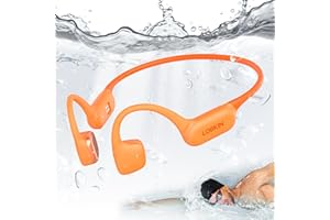 LOBKIN Bone Conduction Headphones,Bluetooth 6.0 Swimming Headphones Wireless, IPX8 Waterproof 32G Memory Open Ear Earphones with Microphone, 8H Playtimes for Hiking,Running,Swimming,Cycling