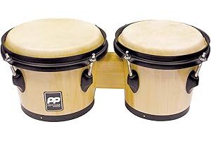 PP PERFORMANCE PERCUSSION Performance Percussion Bongos with Black Hardware - Natural Wood