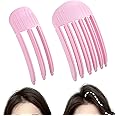 Yuanchu 2Pcs Wind Shaping Styling Combs for Fluffy Bangs, High Crown Volume Tools Set 3/6 Teeth Puffy Lazy Hair Clip No-Trace Hair Root Curlers for Women Natural Voluminous Look