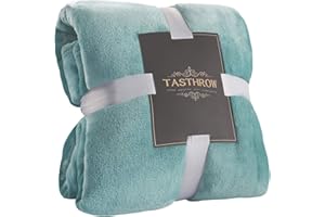 TASTHROW Coperta Vellutata in Pile, Morbida Coperta Plaid Divano Coperta Per Letto in Microfibra per Divano, Letto, Viaggi (Verde Bluastro, 150x200cm)