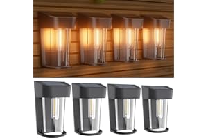 GGISUI Bianco Caldo Lampada Solare da Esterno Wireless 3000K Luci Solari Esterno per Recinzione Giardino Parete Terrazzo Scale, Lampade Solari da Faretto per Giardino, Patio, Garage, Strada, Terrazza