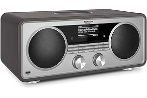 TechniSat DIGITRADIO 602 - Kompaktanlage mit 70 Watt 2.1 Lautsprechersystem (Stereo Musik-Center mit Internetradio, DAB+, UKW, CD-Player, USB, Bluetooth, App-Steuerung, Qi Ladestation)