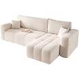 Canapé D'angle Convertible GREKPOL 255x148 Cm – Tissu Velours Côtelé POSO – Avec Rangement – 3 Places – Lit 204x135 Cm – Modèle Gauche - 5