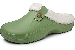 Meik Mangni Zuecos de Mujer Mules Caliente Forro Hombre Invierno Pantuflas Impermeable Zapatos de jardín Antideslizantes Zapatillas de Estar en Casa