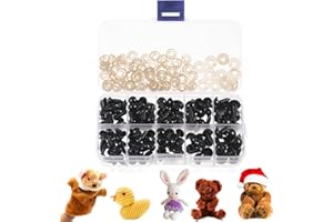 TENG HONG HUI 300 Pieces Safety Eyes for Crochet Toys Soft Toy Eyes Safety with Washers Plastic Crochet Eyes Safety Eyes for Toys Safe Teddy Eyes, Safety Eyes for Amigurumi, Eyes for Soft Toys Teddy Safety Eyes