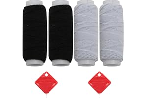 Sughug Filo da Cucito, 4 Rotoli di Filo Elastico per Cucire et 2 Pezzi Strumenti per Infilare, Cucito Aiuto per Tutti Gli Usi Rocchetti di Filo di Poliestere per Macchina da Cucire e a Mano