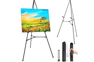 VAIIGO Caballete para carteles, caballete de exhibición para letrero de boda, soporte de póster de artista, trípode instantáneo plegable para pintura, caballete de metal ajustable de 168 cm con bolsa