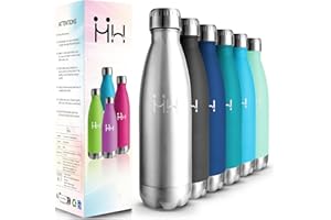 HoneyHolly Borraccia Termica, Doppia Parete Bottiglia Acqua in Acciaio Inox - 500ML - Senza BPA Bottiglia Termica, Antigoccia, Borraccia Palestra, Borraccia per Scuola, Sport, Ufficio