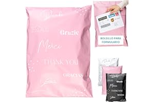 EMBALLAX 50 Bolsas Envio con bolsa portadocumentos - Tamaño L 40x30cm - 100% OPACO/ULTRA RESISTENTE/IMPERMEABLE - Sobres Plastico - Bolsas Envios Paquetes de Ropa - Cajas Envios Paquetes - Packaging