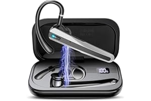 Atheewon V5.3 Bluetooth Headset, Headset Kabellos Freisprech mit ENC Dual Geräuschunterdrückung Mic, 120 Std Spielzeit In-Ear mit LED-Ladebox, Bluetooth Ohrhörer für Handy/Trucker Fahrer/Geschäft