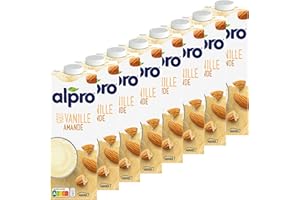Alpro - Boisson Végétale - Lait d'Amande Vanille - 1L - Lot de 8x1L
