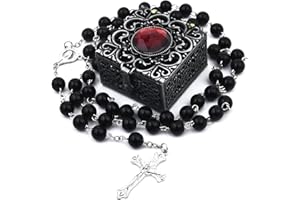 ONRAGT Chapelet Homme Femme, Chapelet de Communie Filles Garçons, Collier de Perles Cadeau Bapteme Chapelet pour Parents, Amis, Enfants Parfait Cadeau