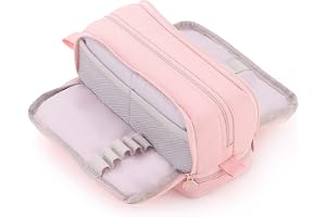 CICIMELON Large Capacity Pen Pencil Case with 4 Compartments, Multi-Slot Pencil Pouch Bag