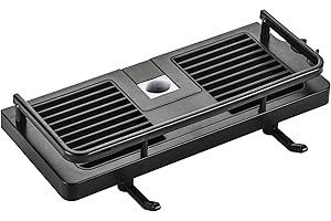 FIISAYL Estanteria Baño sin Taladro para Barras de Ducha de 21mm-25mm Negro 1 unidad