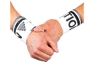 GORNATION Muñequeras Elásticas para Fitness, Calistenia y Levantamiento de Pesas, Soporte de Muñeca para Gimnasio y Entrenamiento de Fuerza, Bandas elásticas de alto rendimiento - 1 Par, Blanco