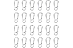 WEROWNSGSO Lot de 20 mousquetons de pompier, mousquetons en aluminium, mini crochets, petits mousquetons pour porte-clés, randonnée, camping, voyage