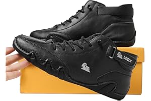 Eteslot for Wiecel Barfußschuhe Leder - Lederstiefel Herren - for Ldeck Barfussschuh - Wildleder Schuhe Herren - Leder Boots Herren Mode Glamour Barfußschuhe - Lässige Outdoor-Sneaker Zum Wandern