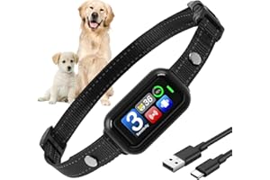 Victop Collare Antiabbaio per Cani Collare Sicuro Antiabbaio per Cani di Taglia Grande, Media e Piccola, Collare Leggero per Corteccia con 3 Modalità 5 Sensibilità Regolabile Impermeabile Ricaricabile