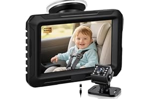 ‎ZACRO Zacro Baby Kamera Auto, Spiegel Auto Baby Rückbank 1080P, USB-C Plug-and-Play, Baby Autospiege mit HD Nachtsicht und 150° Betrachtungswinkel, Auto Rücksitzspiegel, Babyspiegel Rückansicht Monitor