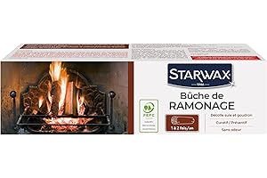 STARWAX Buche de ramonage pour poêle et cheminée - Idéal pour décoller et dégrader la suie et le goudron. Adapté à tous types de conduits. Sans odeur., 1 Unité (Lot de 1)