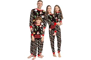 Solutra Weihnachtspyjama Familie Set Einteiliger Pyjama,Weihnachts Pyjama Familie Set Weihnachts Schlafanzug, Weihnachten Nachtwäsche Partner für Damen Herren Kinder