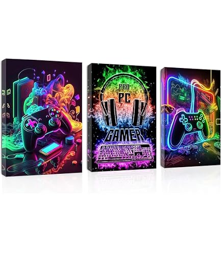 APOXYO Lot De 4 Posters Jeux Vidéo Encadrés 20x30 Cm - Décoration Murale Gaming Pour Chambre, Salon Ou Salle De Jeu Playstation