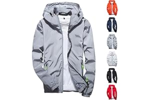 uxxnjfg Giacca da Uomo Riflettente Taglie Forti Softshell Bomber Casual Jacket Inverno Uomo Leggero Taglie Forti Giubbotto Abbigliamento M-7XL