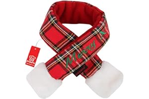 Puppia Santa Claus Scarf, X-Large, Checkered Red