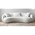 Poppins HOME Modern Curved Sofa Breathable Boucle Fabric Solid Wood Frame Skin-Friendly Material Sofa