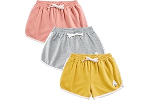 Rolanko Pantaloncini da Ginnastica per Ragazze, Pantaloncini Sportivi Estivi con Coulisse per Bambini Che corrono E Ballano